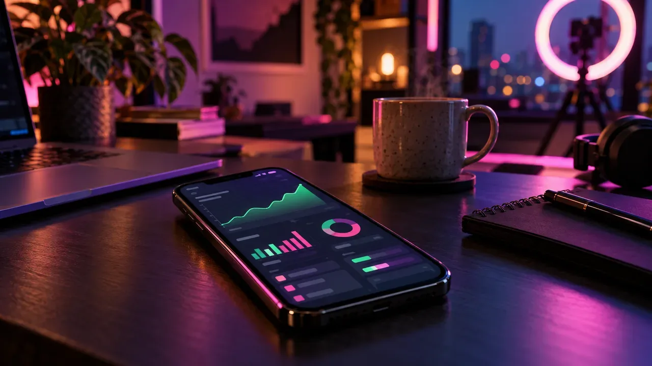 Painel de controle financeiro e métricas de faturamento para criadoras de conteúdo